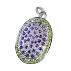Multi Stone Edgy Middle Eastern Sterling Silver multiple Mathilde Feminine multicolor Pendant Jewellery