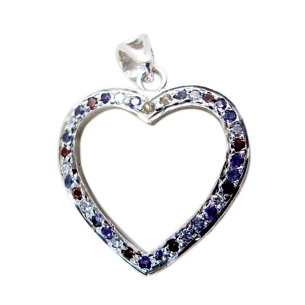 Multi Stone Featherlight African Silver multiple multicolor Pendant