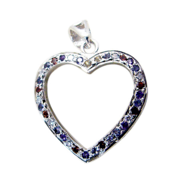 Multi Stone Featherlight African Silver multiple multicolor Pendant