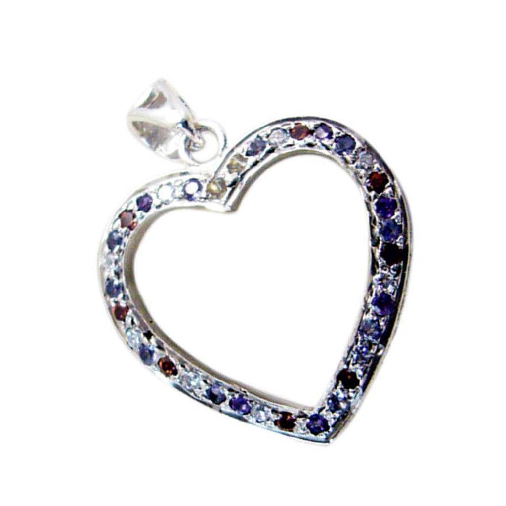 Multi Stone Featherlight African Silver multiple Riley Signet multicolor Pendant Jewelry