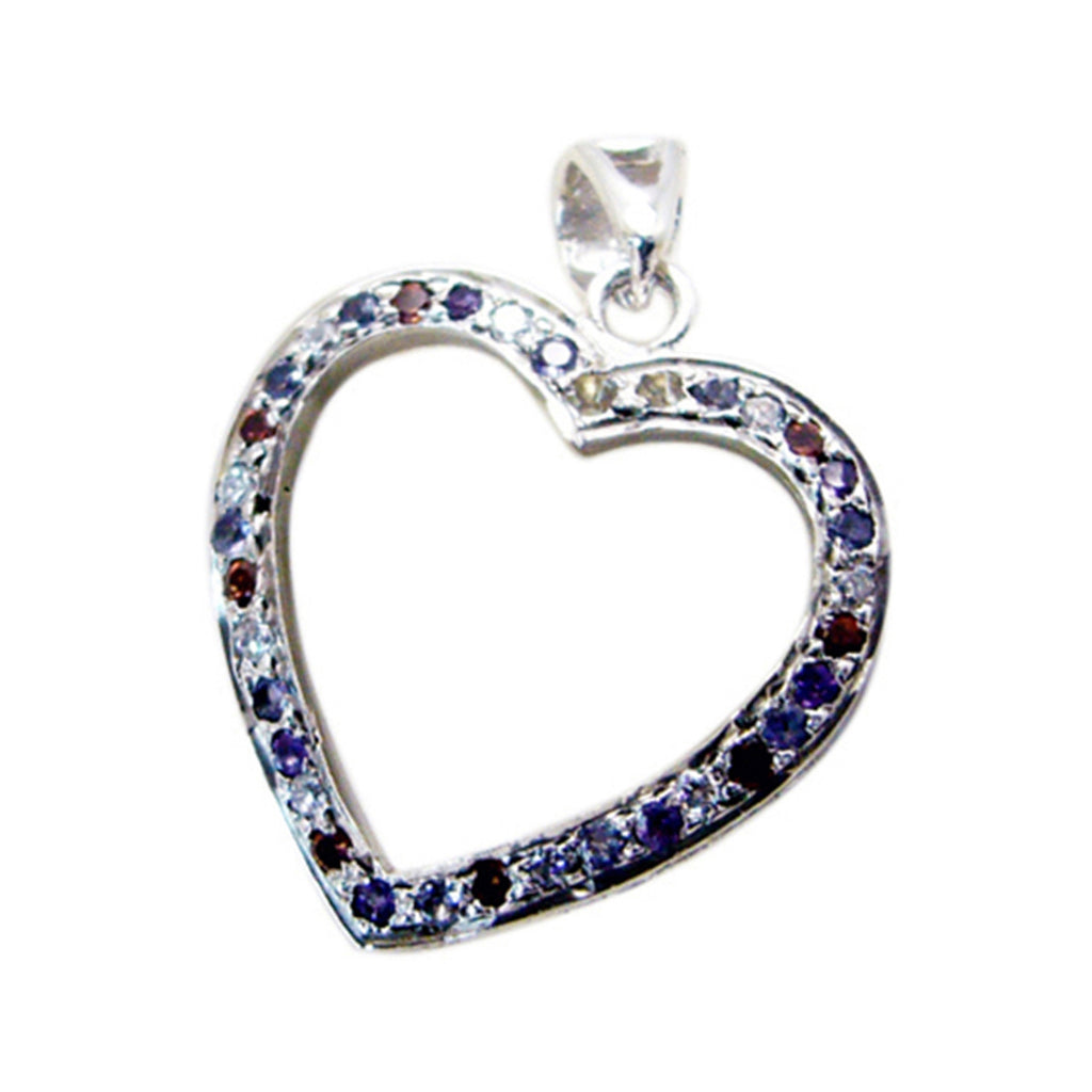 Multi Stone Featherlight African Silver multiple Riley Signet multicolor Pendant Jewelry