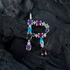 Multi Stone Elegant Middle Eastern 92.5 Silver multiple Yasmin Fairytale multicolor Pendant Jewellery