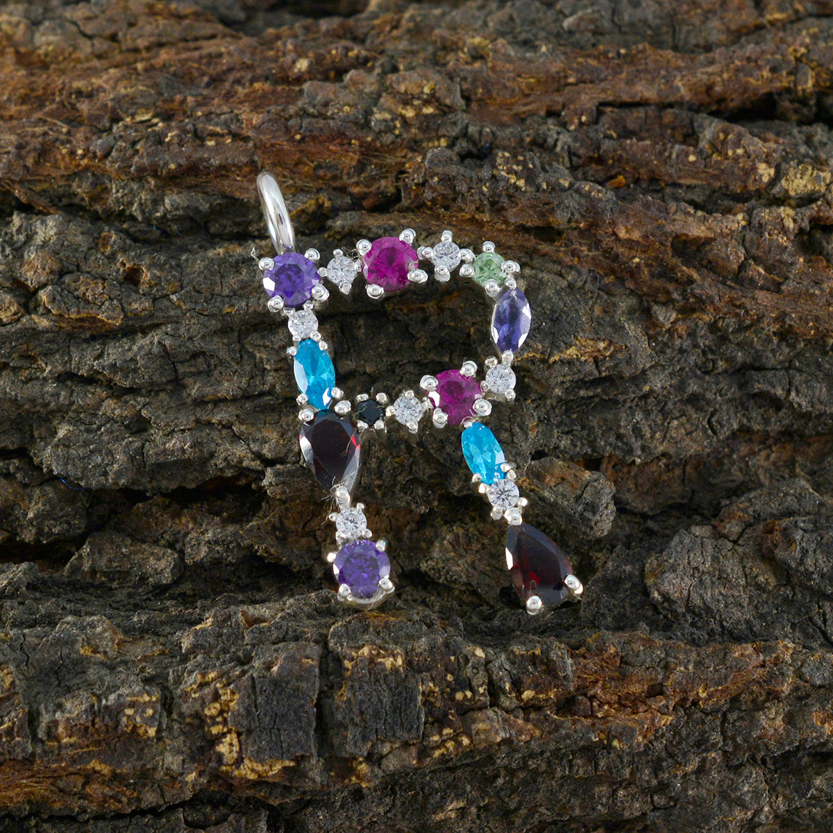 Multi Stone Elegant Middle Eastern 92.5 Silver multiple Yasmin Fairytale multicolor Pendant Jewellery