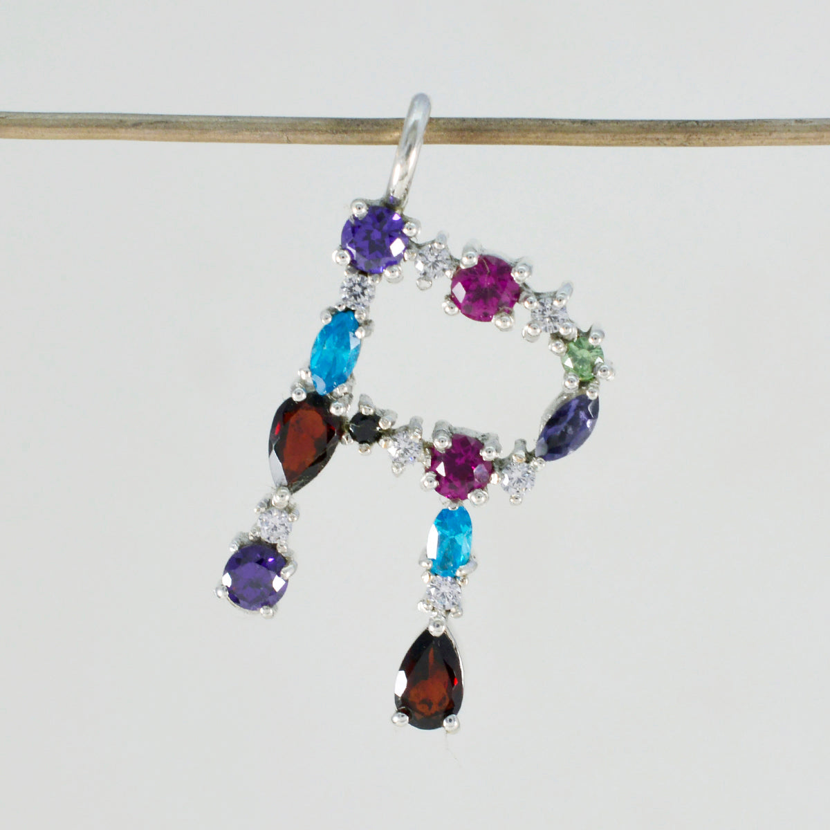 Multi Stone Elegant Middle Eastern 92.5 Silver multiple Yasmin Fairytale multicolor Pendant Jewellery