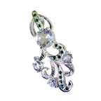 Multi Stone Edgy African Silver multiple Constanza propsel multicolor Pendant Jewelry