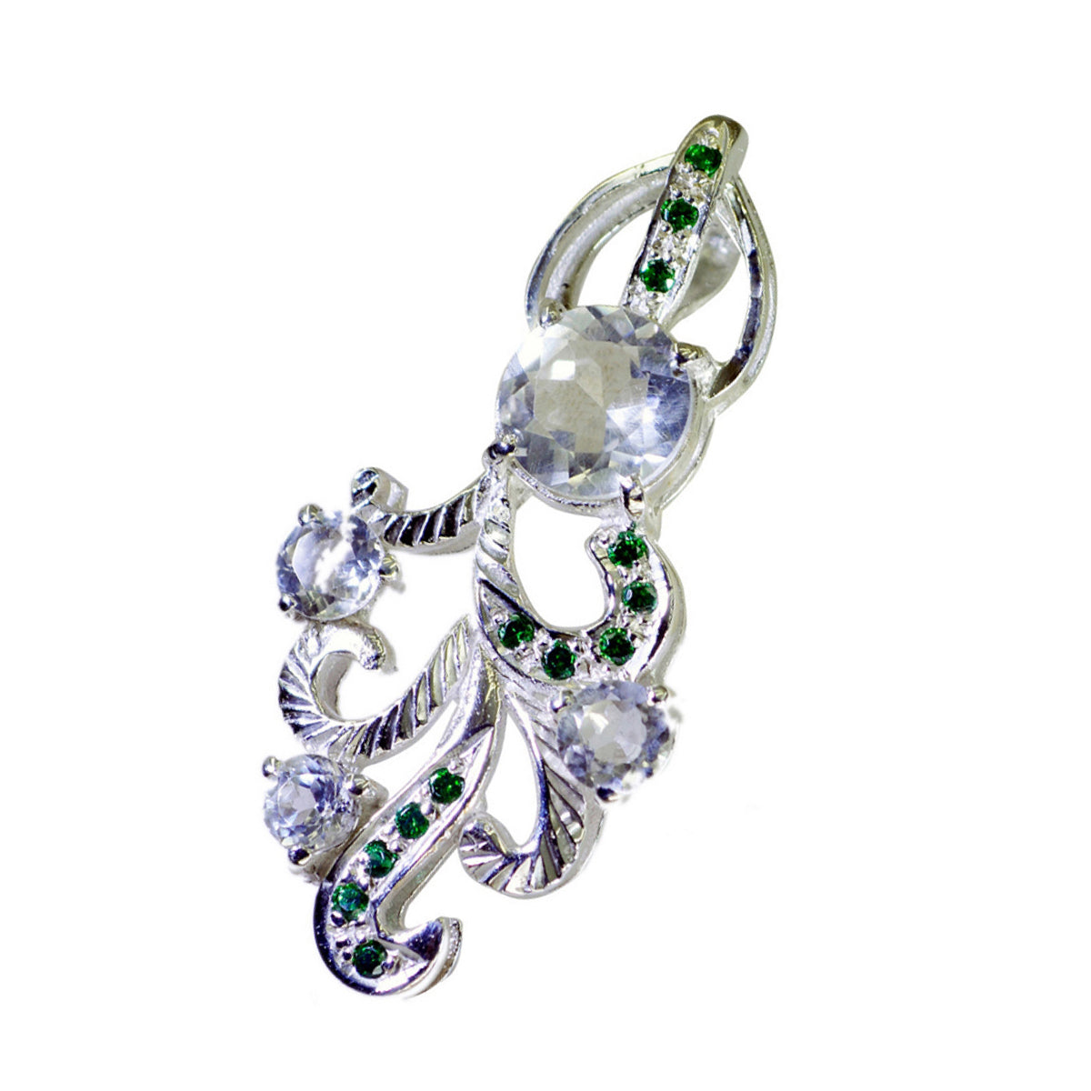 Multi Stone Edgy African Silver multiple Constanza propsel multicolor Pendant Jewelry