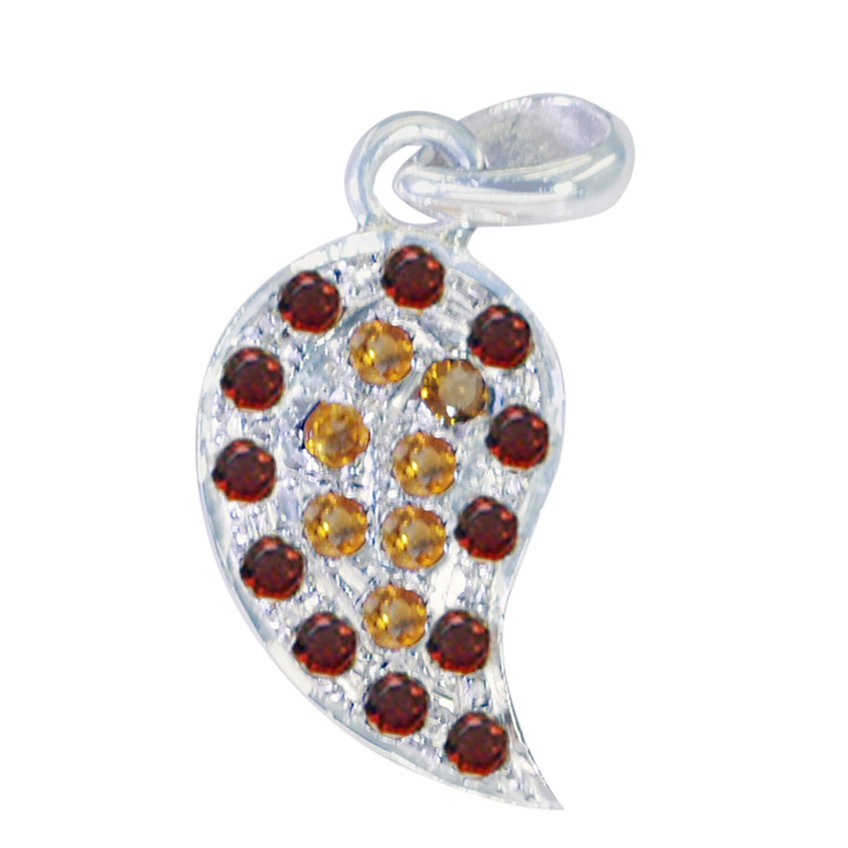 Multi Stone Whisper-thin Middle Eastern 925 Silver multiple multicolor Pendant Hoofdafbeelding