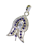 Multi Stone Eye-catching African Sterling Silver multiple Pilar wedding multicolor Pendant Jewellery