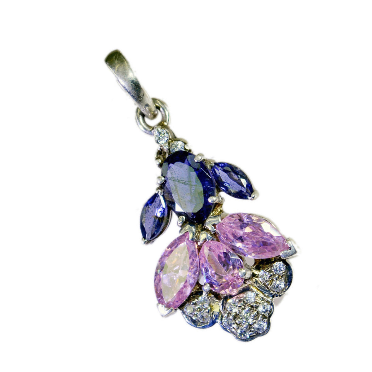 Multi Stone Essential Middle Eastern 925 Silver multiple Ella Bubble multicolor Pendant Jewelry