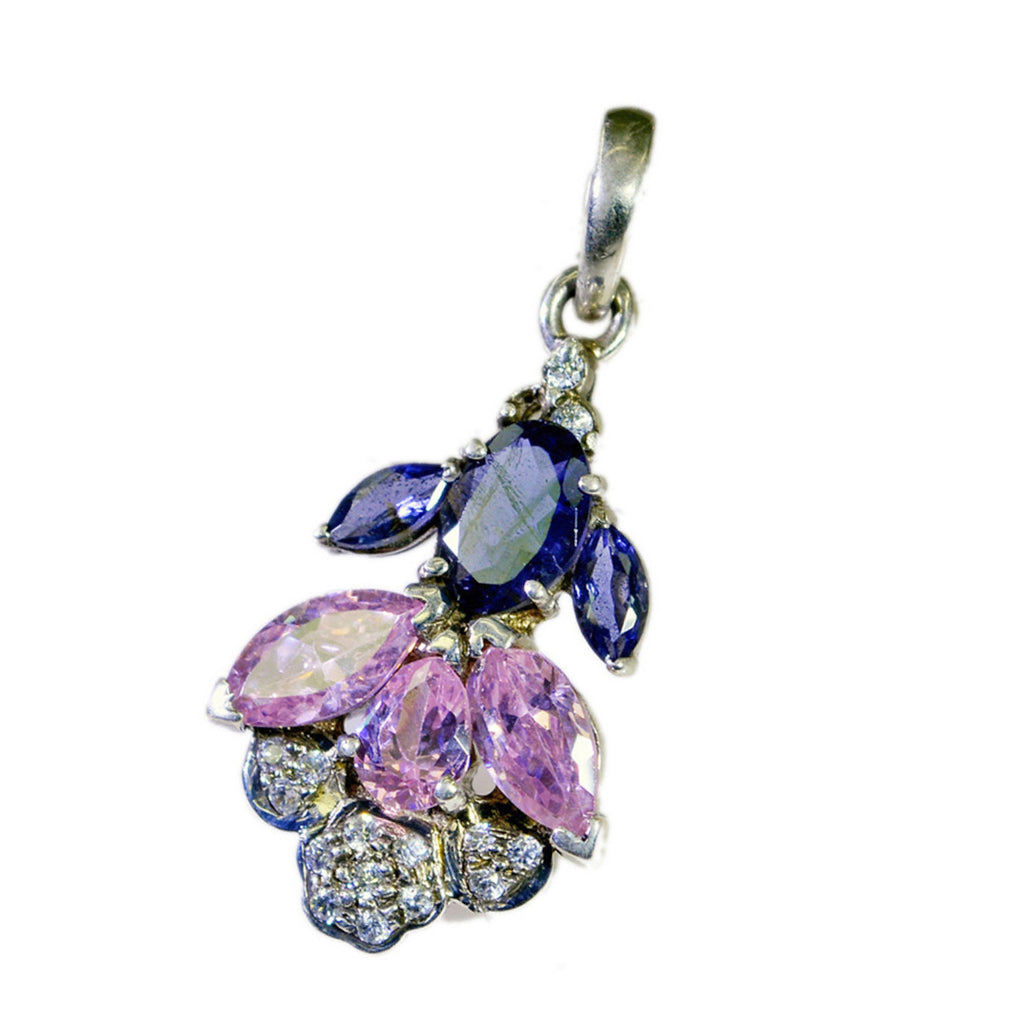Multi Stone Essential Middle Eastern 925 Silver multiple Ella Bubble multicolor Pendant Jewelry
