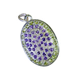 Multi Stone Essential Indian Silver multiple Siti Eternity multicolor Pendant Jewelry