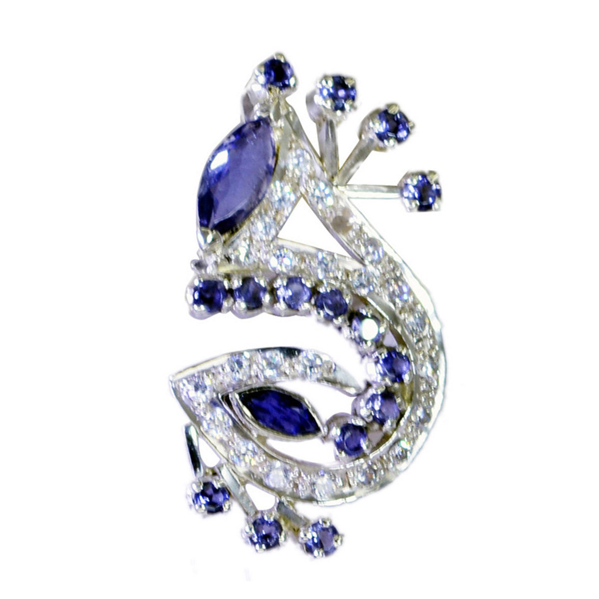 Multi Stone Featherlight Indian Silver multiple multicolor Pendant メイン画像