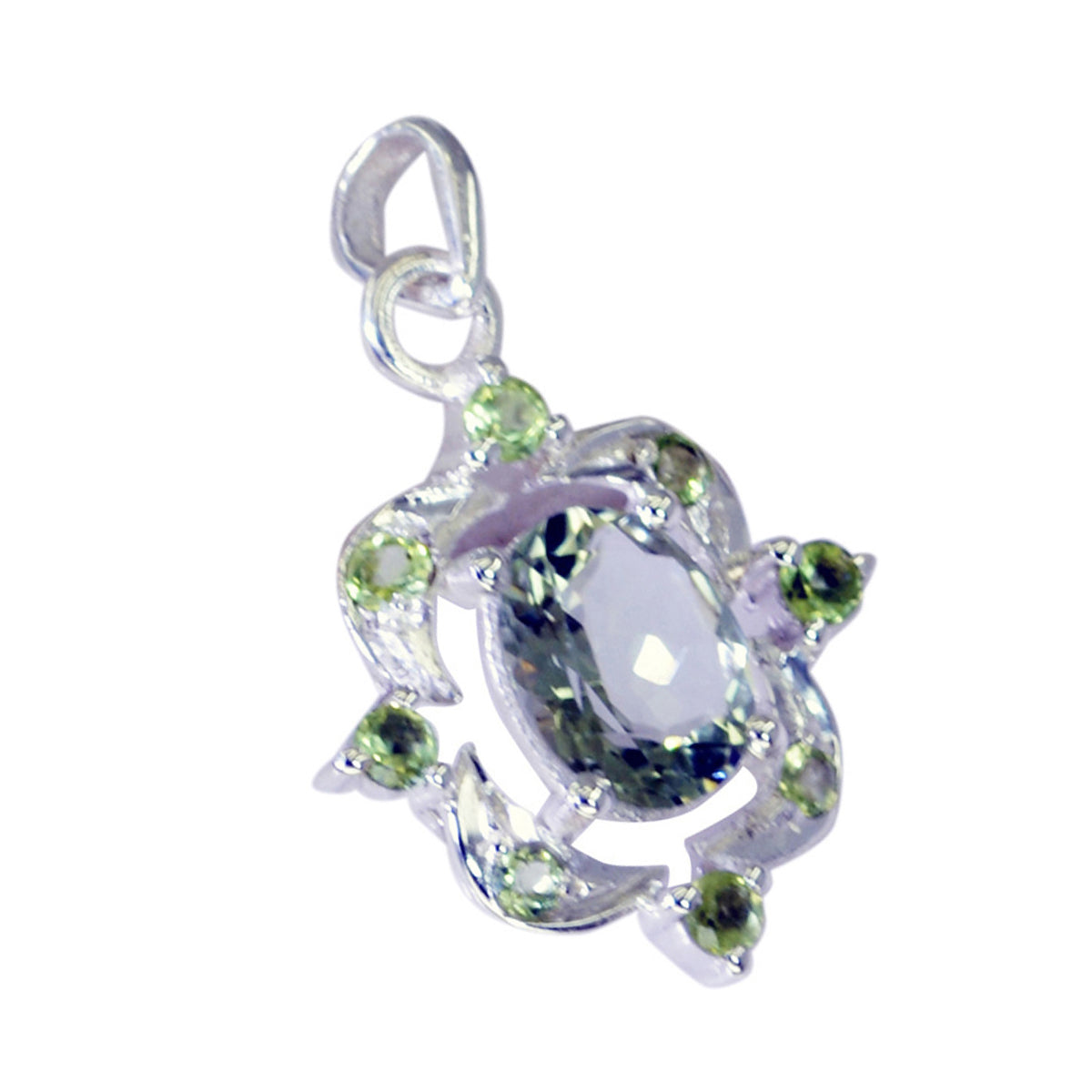 Multi Stone Tiny Middle Eastern 925 Silver multiple Giulia Eternity multicolor Pendant Jewelry