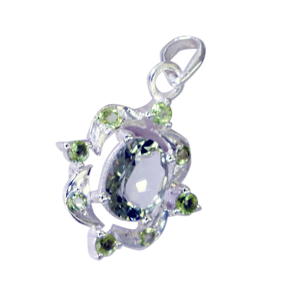 Multi Stone Tiny Middle Eastern 925 Silver multiple Giulia Eternity multicolor Pendant Jewelry