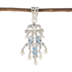 Multi Stone Featherlight Middle Eastern Sterling Silver multiple multicolor Pendant