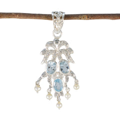 Multi Stone Featherlight Middle Eastern Sterling Silver multiple multicolor Pendant