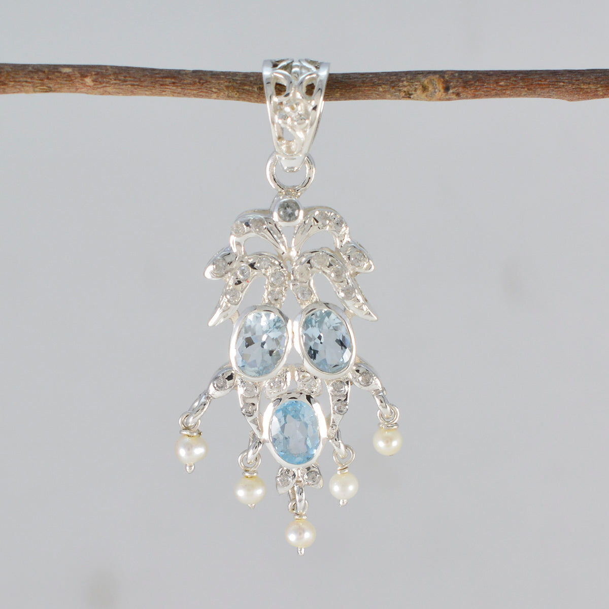 Pendentif Zoe Eternity multicolore en argent sterling léger et multi-pierres du Moyen-Orient Image secondaire du produit