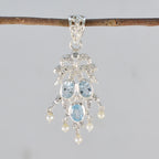 Multi Stone Featherlight Middle Eastern Sterling Silver multiple Zoe Eternity multicolor Pendant Jewellery