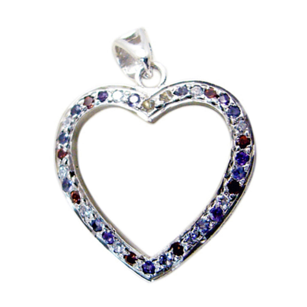 Multi Stone Featherlight Australian Silver multiple multicolor Pendant
