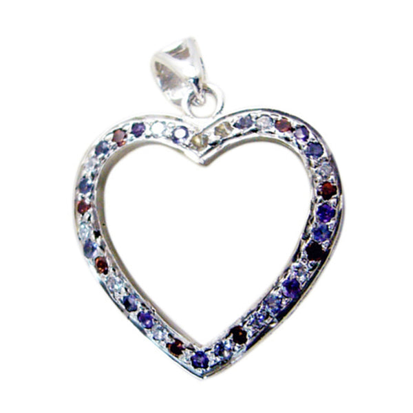 Multi Stone Featherlight Australian Silver multiple multicolor Pendant