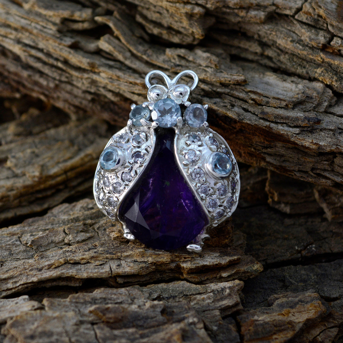 Multi Stone Featherlight Australian Silver multiple Penelope Contemporary multicolor Pendant Jewelry