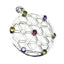 Multi Stone Statement Spanish 92.5 Silver multiple multicolor Pendant