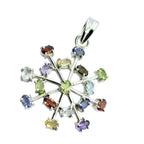 Multi Stone Eye-catching Egyptian 92.5 Silver multiple Elena Abstract multicolor Pendant Jewellery