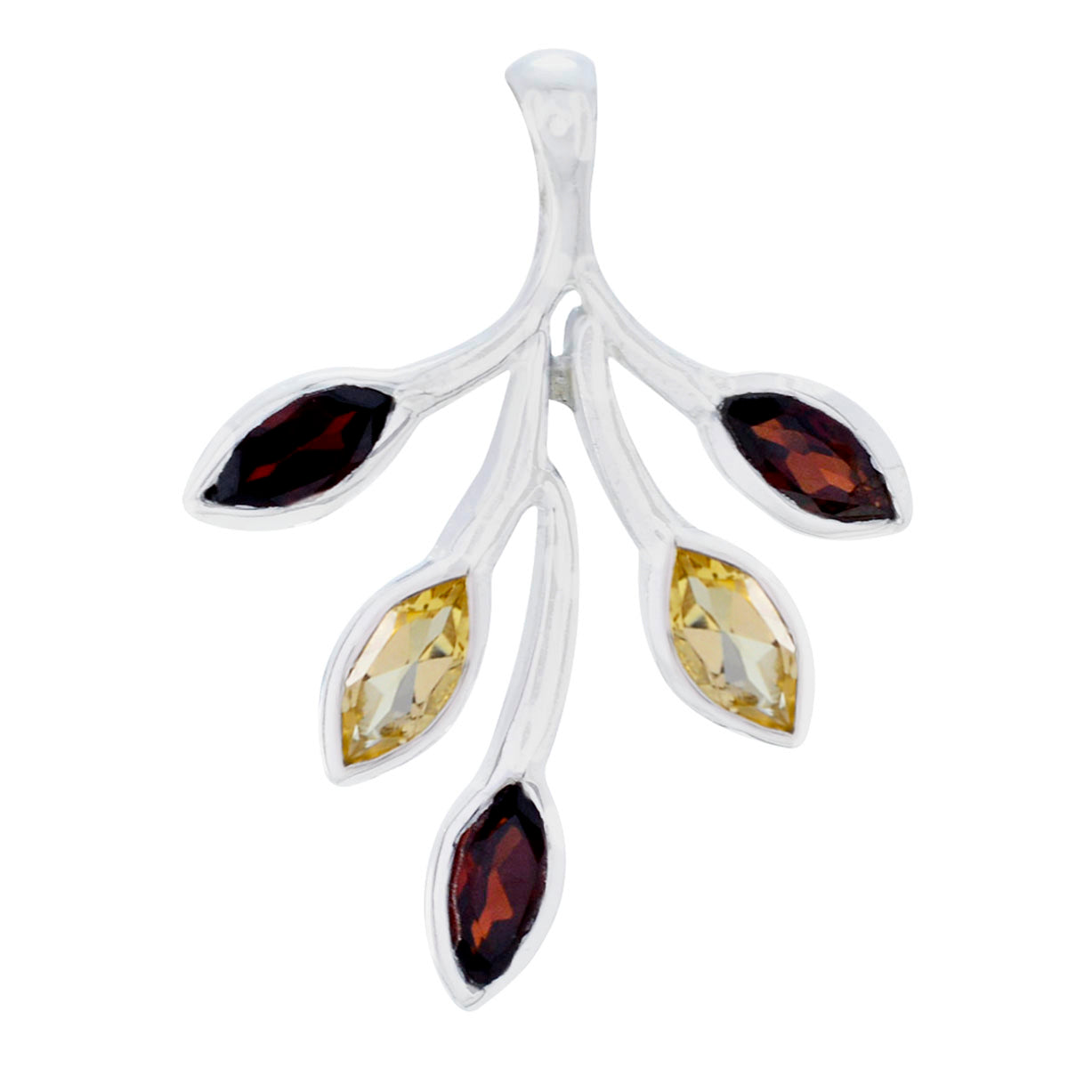 Multi Stone Eye-catching American Silver Penta multicolor Pendant