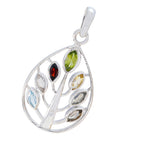 Multi Stone Tiny Egyptian 925 Silver Hepta Abigail Sophisticated multicolor Pendant Jewelry