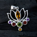 Eleganter koreanischer 92,5er Silber Hepta Eun-ji Seil-Draht mehrfarbiger Anhänger Schmuck mit mehreren Steinen