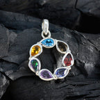 Multi Stone Dainty Mexican 925 Silver Hepta Isabelle Love multicolor Pendant Jewelry