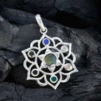 Multi Stone Classic American 92.5 Silver Hepta Mia Rope-Wire multicolor Pendant Jewellery