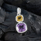 Multi Stone Whisper-thin Mexican Sterling Silver Toi et Moi Savannah Heart multicolor Pendant Jewellery