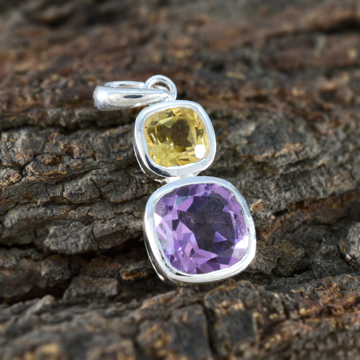 Multi Stone Whisper-thin Mexican Sterling Silver Toi et Moi Savannah Heart multicolor Pendant Jewellery