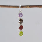 Multi Stone Delicate Moroccan Silver quarter Yasmin Romantic multicolor Pendant Jewelry