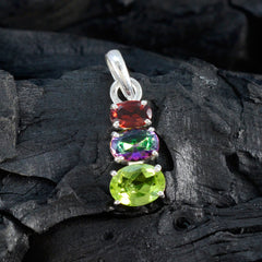 マルチストーン ミニマリスト 韓国 925 シルバー トリロジー エミ アブストラクト マルチカラー ペンダント ジュエリー