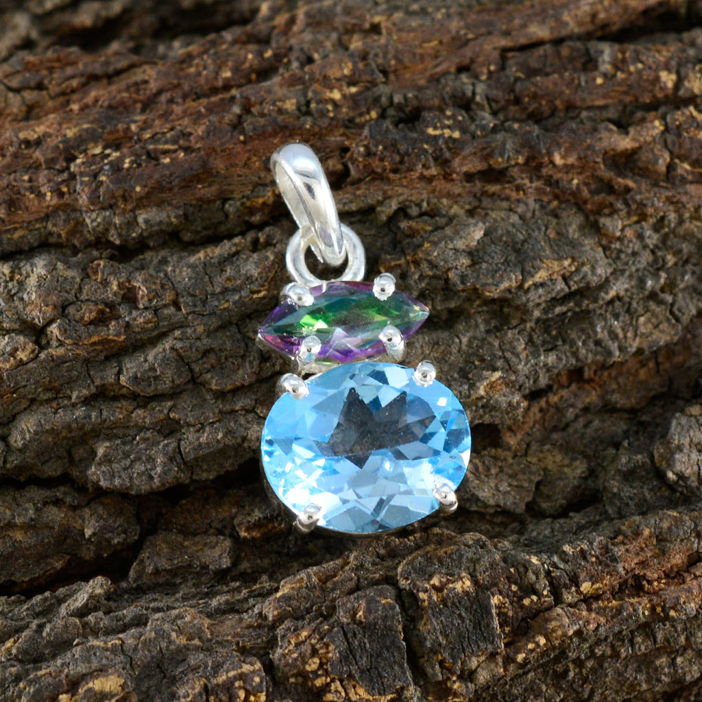 Multi Stone Delicate Mexican 92.5 Silver Toi et Moi Yasmine Trendy multicolor Pendant Jewellery