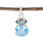 Multi Stone Delicate Mexican 92.5 Silver Toi et Moi multicolor Pendant