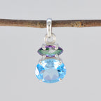 Multi Stone Delicate Mexican 92.5 Silver Toi et Moi Yasmine Trendy multicolor Pendant Jewellery