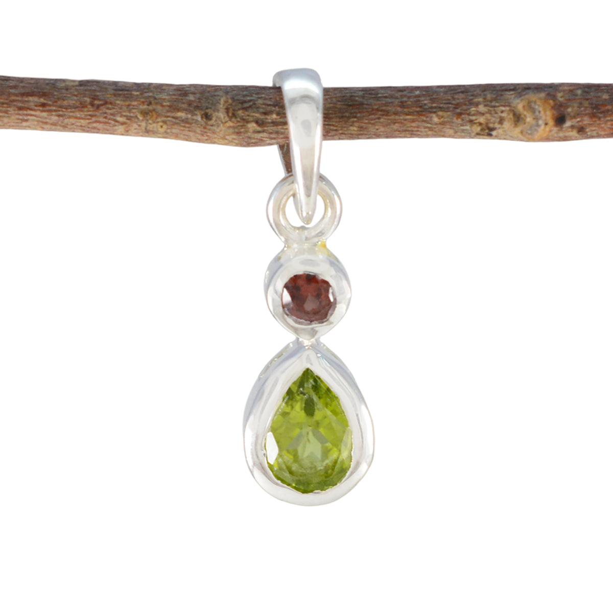 Multi Stone Minimalist Korean Silver Toi et Moi multicolor Pendant