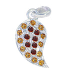Multi Stone Whisper-thin Indian Silver multiple multicolor Pendant