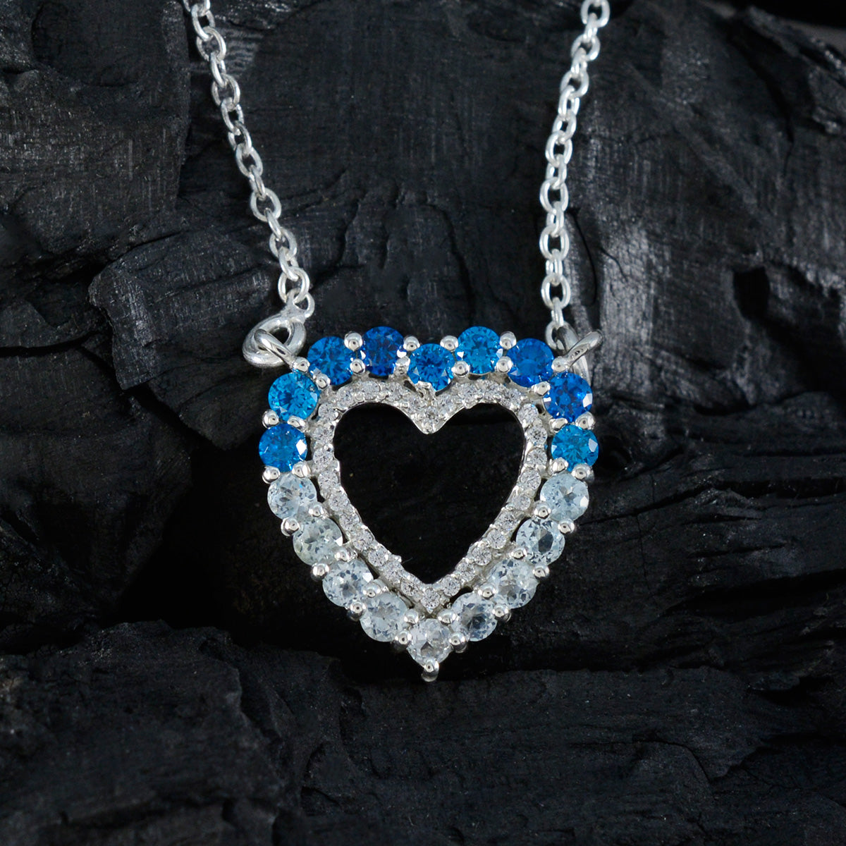 Multi Stone Featherlight Indian 925 Silver multiple Zara Armor multicolor Pendant Jewelry