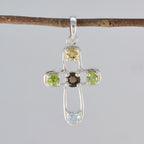 Multi Stone Dainty Latin American 925 Silver quarter Autumn Glamorous multicolor Pendant Jewelry