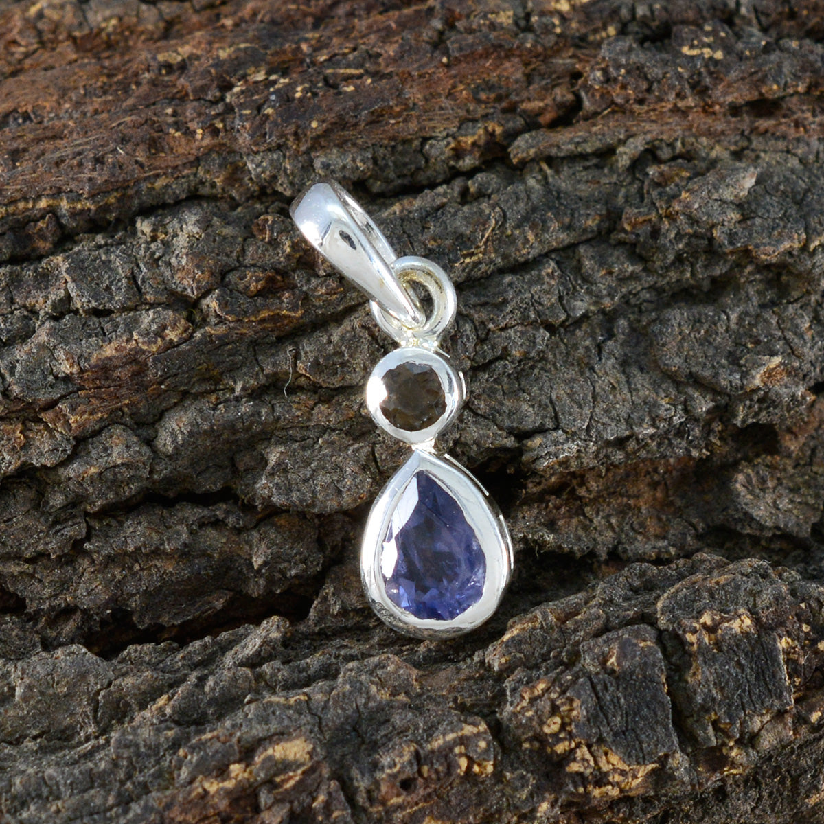 Multi Stone Minimalist Japanese 92.5 Silver Toi et Moi Yukii Trendy multicolor Pendant Jewellery