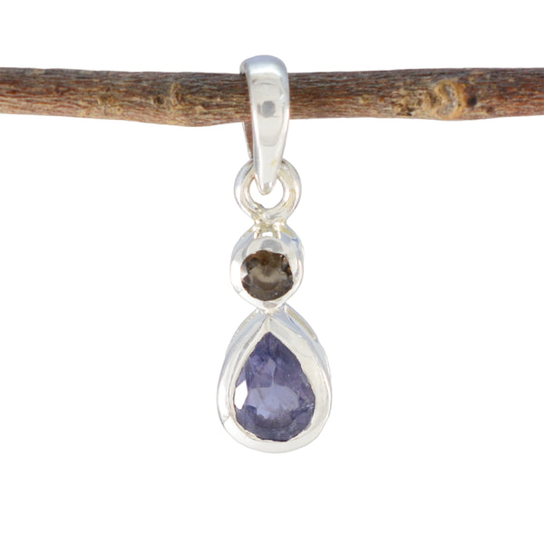 Multi Stone Minimalist Japanese 92.5 Silver Toi et Moi multicolor Pendant