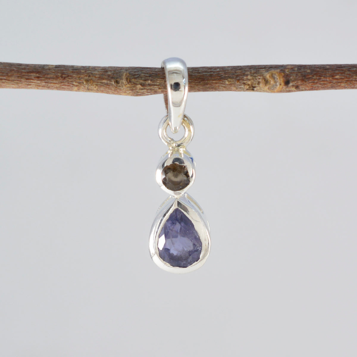 Multi Stone Minimalist Japanese 92.5 Silver Toi et Moi Yukii Trendy multicolor Pendant Jewellery