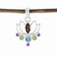 Multi Stone Dainty Moroccan Sterling Silver Hepta multicolor Pendant