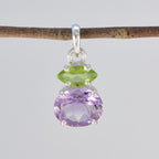 Multi Stone Delicate Latin American Sterling Silver Toi et Moi Zoey Bubble multicolor Pendant Jewellery