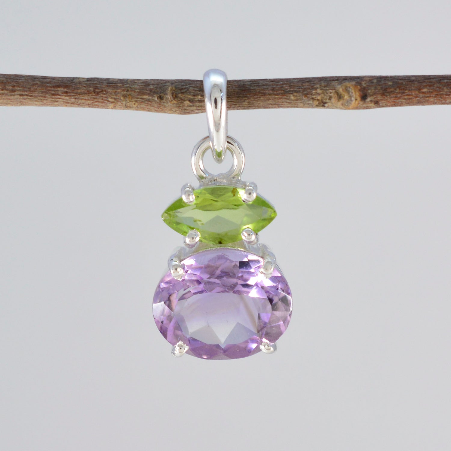 Multi Stone Delicate Latin American Sterling Silver Toi et Moi Zoey Bubble multicolor Pendant Jewellery