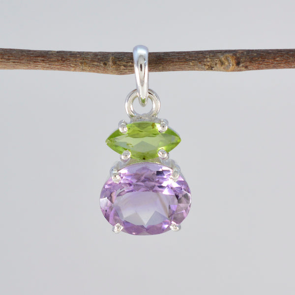 Multi Stone Delicate Latin American Sterling Silver Toi et Moi Zoey Bubble multicolor Pendant Jewellery